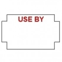 Genuine Sato/Nor B white printed red "Use By" labels, freezer adhesive. (45k/36 reels) 