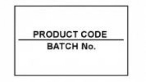 26x16 CT7 White printed black "Product Code/Batch No" labels, permanent adhesive. (12k/10 reels).